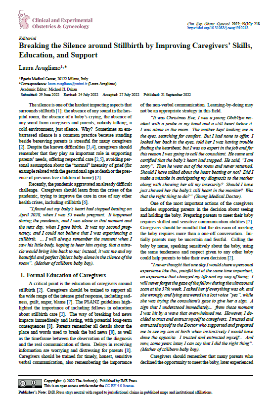 CEOGjournal's tweet photo. #IMR_Press #CEOG #Volume49 #Issue10
"Breaking the Silence around #Stillbirth by Improving Caregivers' Skills, Education, and Support", just published!
Free full text to read & share:
https://t.co/7fJ4JPFzny https://t.co/vhSUF6eLuS