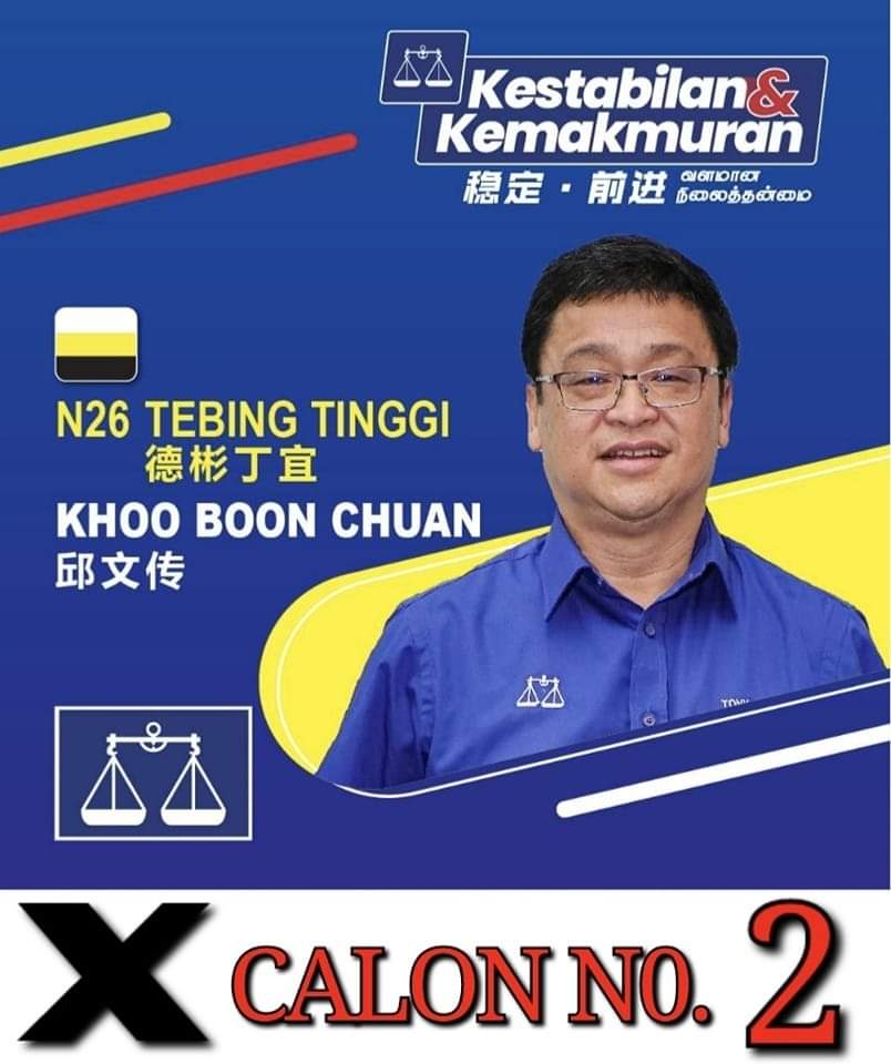 peneranganIT's tweet photo. Pastikan pilih dan pangkah Calon No.2 Barisan Nasional
N26 Tebing Tinggi.

#UndiBN #Kestabilandankemakmuran #BN4IpohTimor 
#IpohTimor #TebingTinggi 
#fyp #GE15 #PRU15 #malaysiamemilih 
#mypru15 https://t.co/MFIcXa7f3T