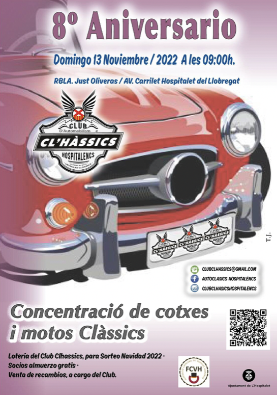 8è Aniversari #ClubClàssicsHospitalencs 🎂 

Aquest proper diumenge 13 de novembre tindrà lloc el 8è aniversari del nostre club federat, Club Clàssics Hospitalencs. 

T'hi esperem: fcvh.cat/ca/automocio/f…
