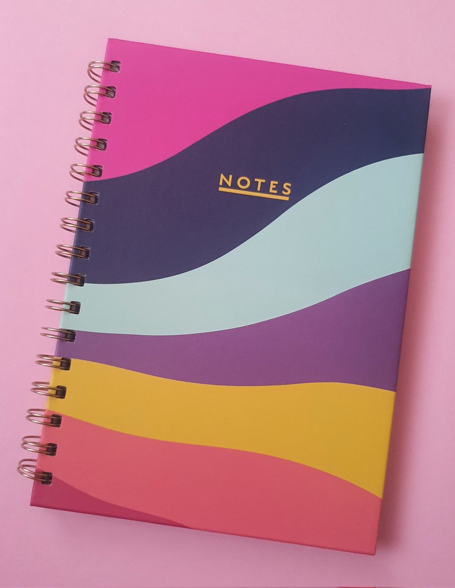 A5 lined notebook from @theworksstores. I purchased this for a friend who is going for an operation soon. I am preparing a little hamper for them. 
I loved the vibrant colours. 💜🩷🧡💛💙🩵
.
.
#ilovestationery #stationeryaddict #stationery #notebooks #notebook #notebooktherapy