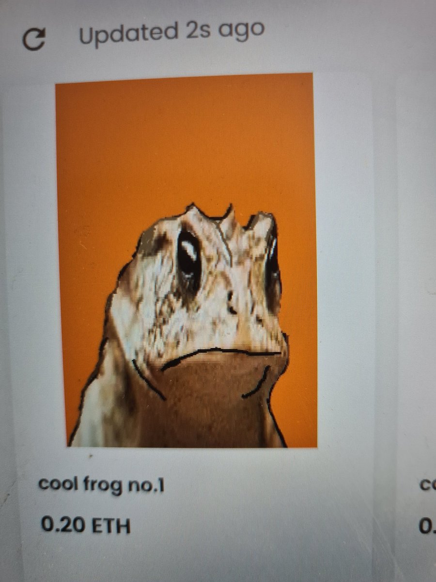 BirdDealwithit1's tweet photo. Cool frog collection now in opensea buy now
Seller :fortunechinese

#coolfrogcollection #opensea #sellingnft #buymynft #buynft #buycheapnft #buycoolnft #buyexpenssivenft #nft #fyp #foryoupage https://t.co/x9gKiqe5Tl