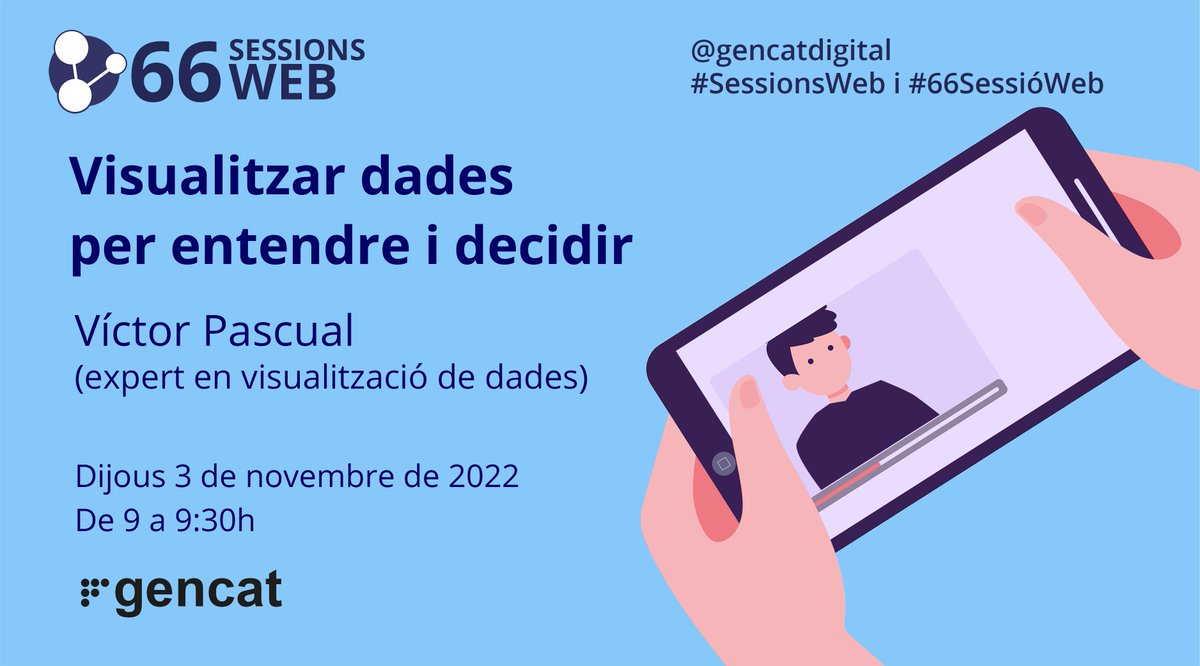 Recupera els materials de la #66SessióWeb ‘Visualitzar dades per entendre i decidir', amb <a href="/vpascual/">Víctor Pascual Cid</a> al blog d'#AdministracióDigital.
📺📻 Vídeo i pòdcast per veure i escoltar sempre que vulguis.

administraciodigital.blog.gencat.cat/2022/10/31/66-…