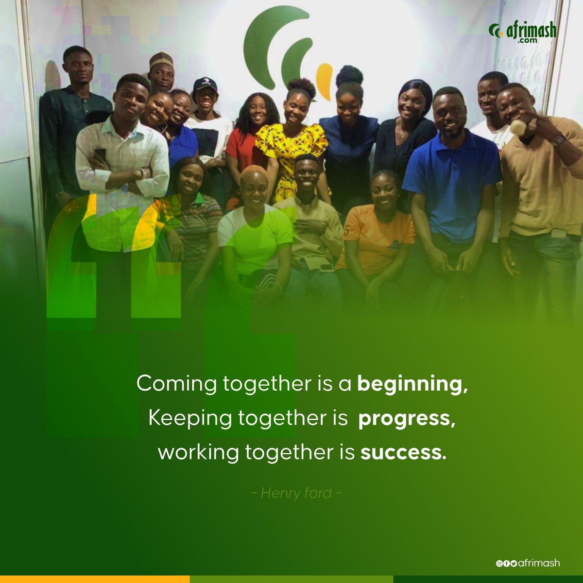 afrimash's tweet photo. Collaboration is key to success.
Collaborative skills contribute to greater results in projects, better teamwork, and business success.
One of us isn't as powerful as all of us.
#afrimash #mondaymotivatin #mondaymoring #newweek #agritech #ecommerce #ASSUstrike https://t.co/60wh7grr3z