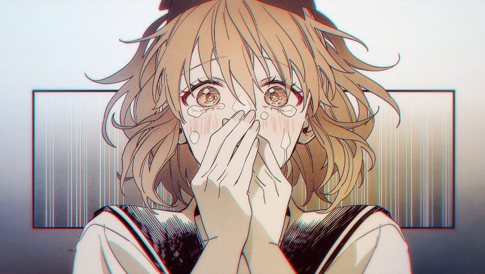 1girl solo tears crying school uniform sailor collar crying with eyes open  illustration images