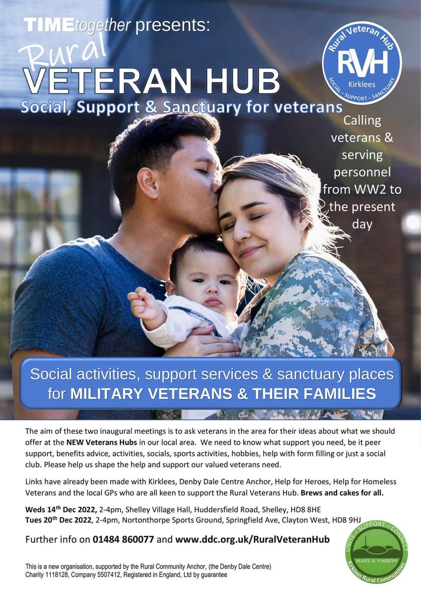 We are pleased to announce and welcome a new rural community group. We've been supporting the Rural Veteran Hub from idea to reality &amp; will continue support. 
This is a group for our local veterans who cannot get into town, providing support, social &amp; sanctuary.
#Rural 
#Veteran