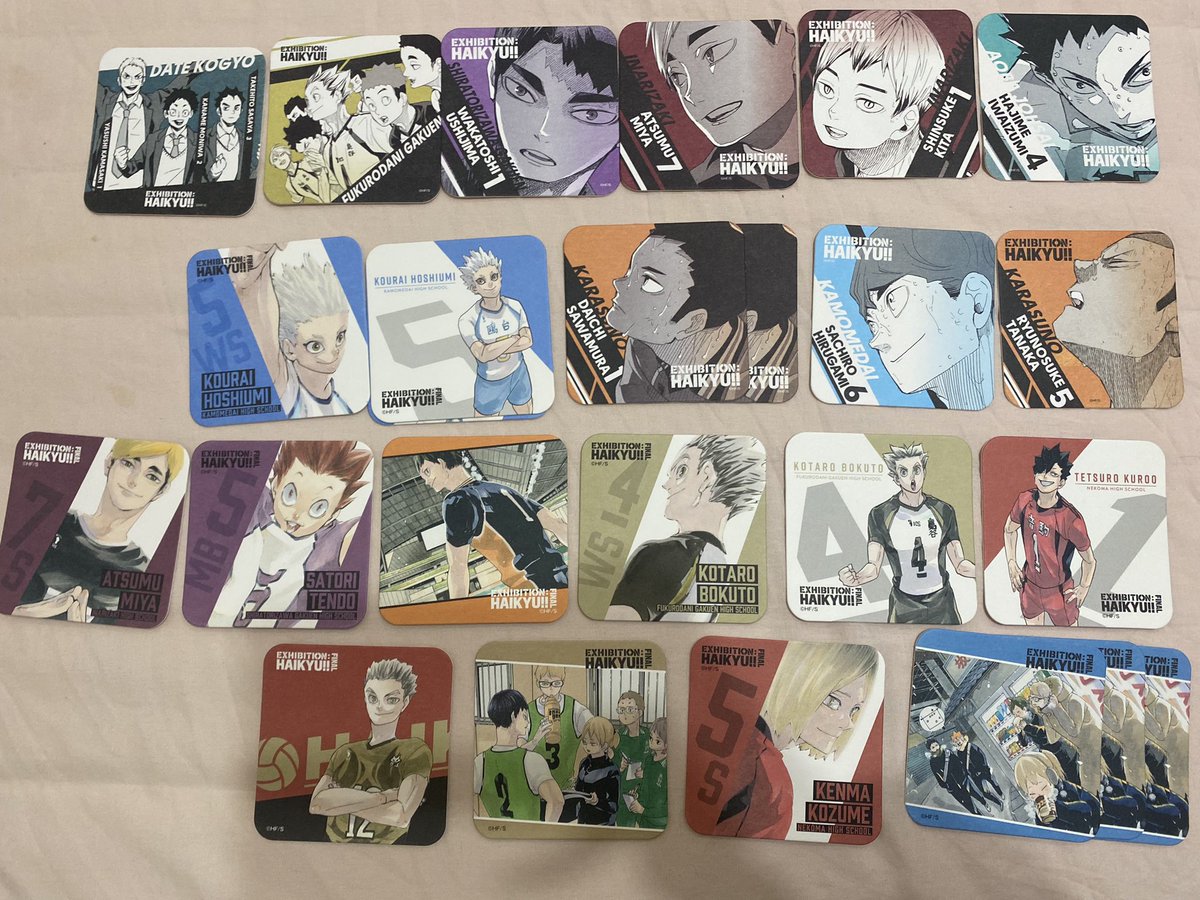 _enenkoko's tweet photo. ハイキュー展 ジャンプショップ
ハイキュー コースター 譲渡 交換

譲→画像参照
求→及川徹との交換 又は1枚110円
キャラクター問わず

譲渡のみの場合、3枚以上のお取引をお願いします。
交換の場合、手渡し又は郵送。
  
お気軽にリプお願いします。 https://t.co/JRUDRcbRuW
