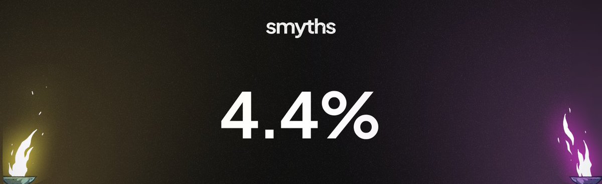 SmythsNFT's tweet image. Royalties for all smyths are now set to 4.4%.