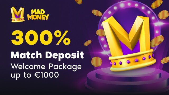 Enjoy 300% Welcome Pack up to €1000 at MadMoney

Join here: 

