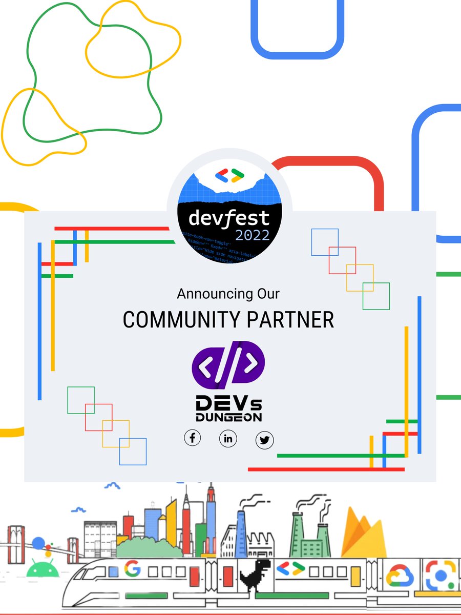 We are delighted to announce that DEVs Dungeon is now our community partner for DevFest Durgapur 2022! 🥳

We want to thank you for partnering with us! 🤝

#gdgdurgapur #devfestdurgapur #devfest2022 #google #googledevelopers