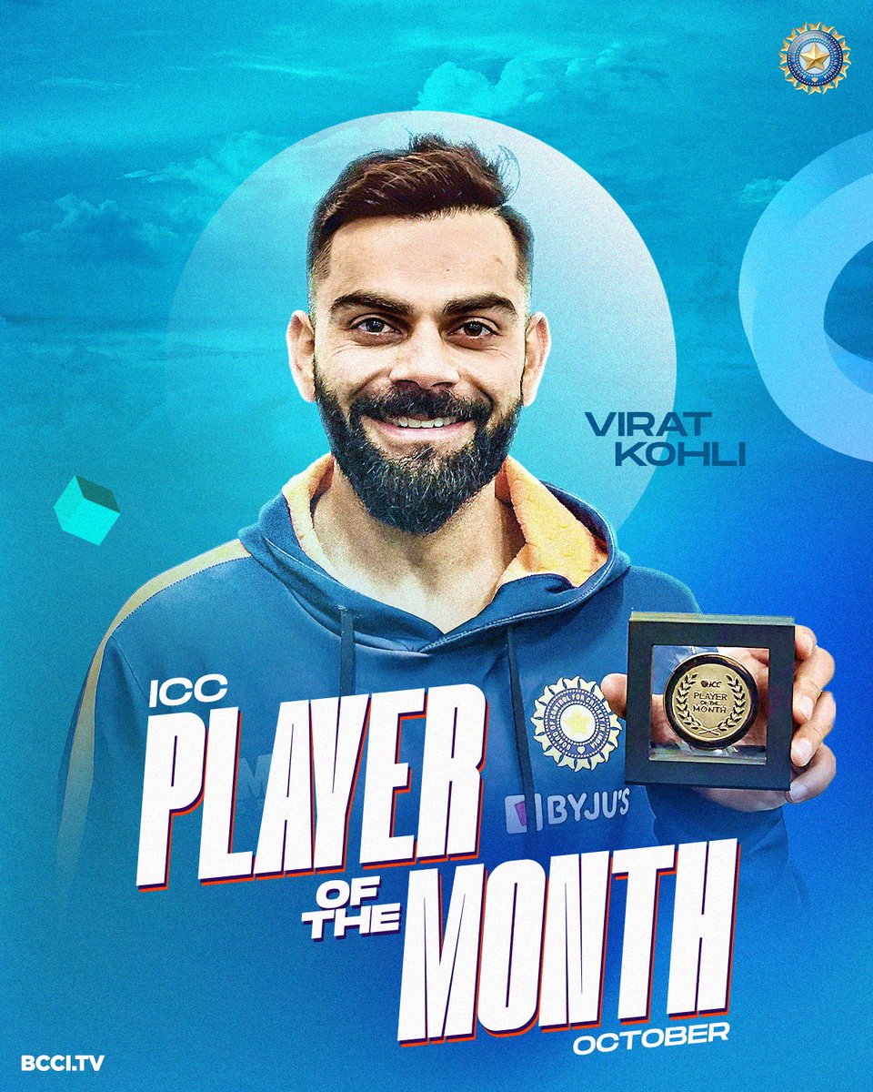 😊 on Twitter "RT BCCI Congratulations to imVkohli ICC Player of