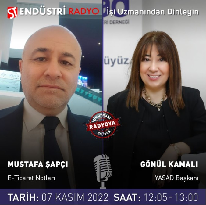_yasad's tweet photo. Yönetim Kurulu Başkanımız Sn.Gönül Kamali Mustafa SAPCI  ile ST Endüstri Radyo’da bugün 12:05’de yayınlanacak olan E-Ticaret Notları programında Yazılım ihracatını değerlendirecektir. https://t.co/9o6ZAM5drt