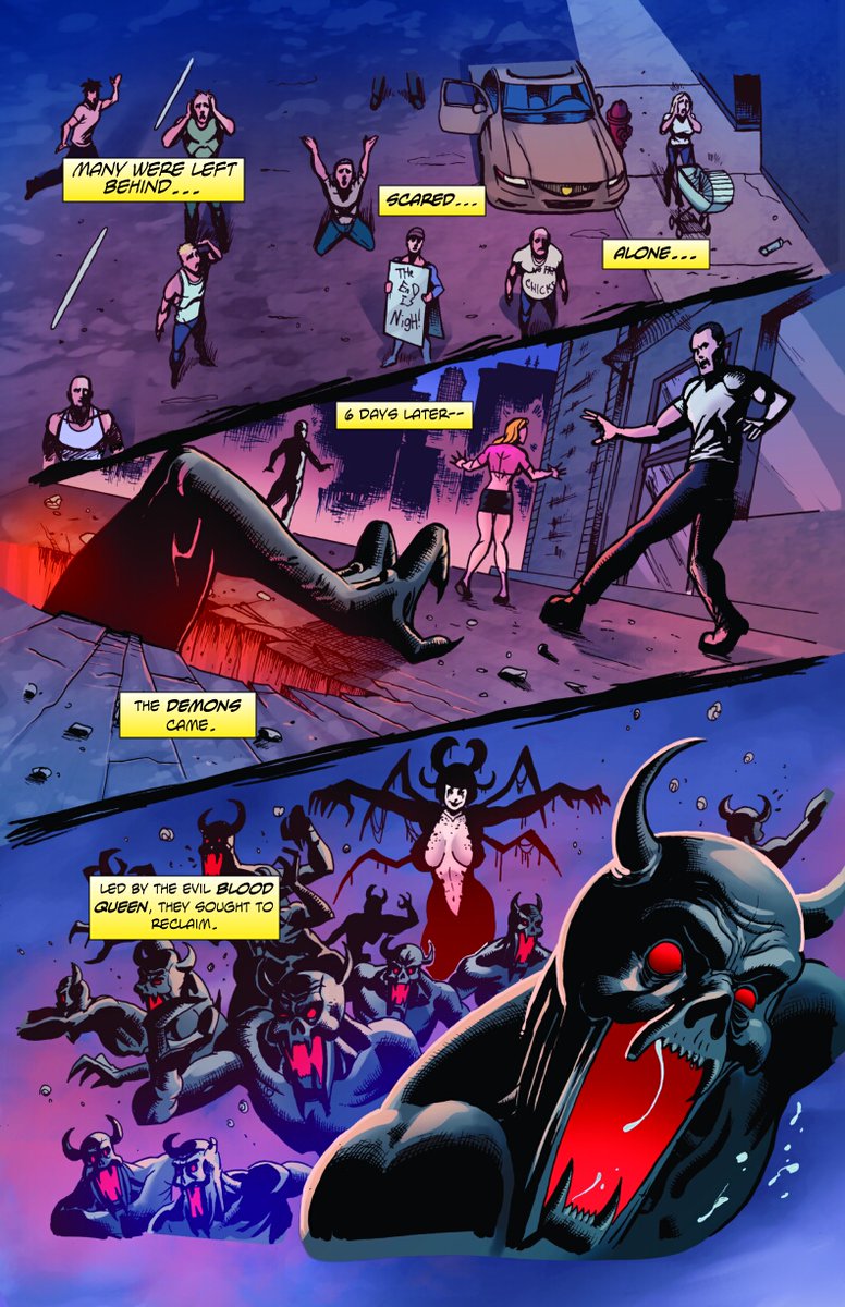 MikeJCart's tweet image. Pages from my Creator-Owned comic from a few years ago "Zane and the Diesel Crew" 
colors by the incredible 
@leoarts

#comics #comicart