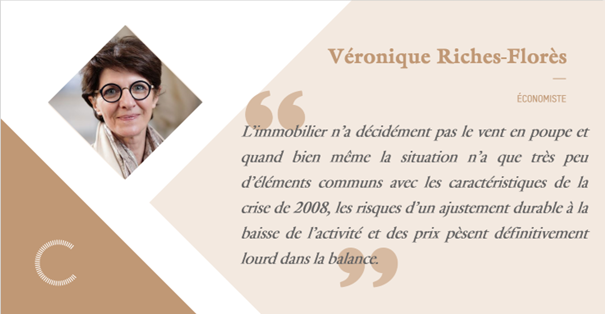 L’#immobilier subit des vents contraires. Victime de l’#inflation et de l’envolée des #taux d'#intérêts, il connaît une baisse d’activité et les prix pourraient baisser durablement. Véronique Riche-Flores décrypte : bit.ly/3TbaOtG