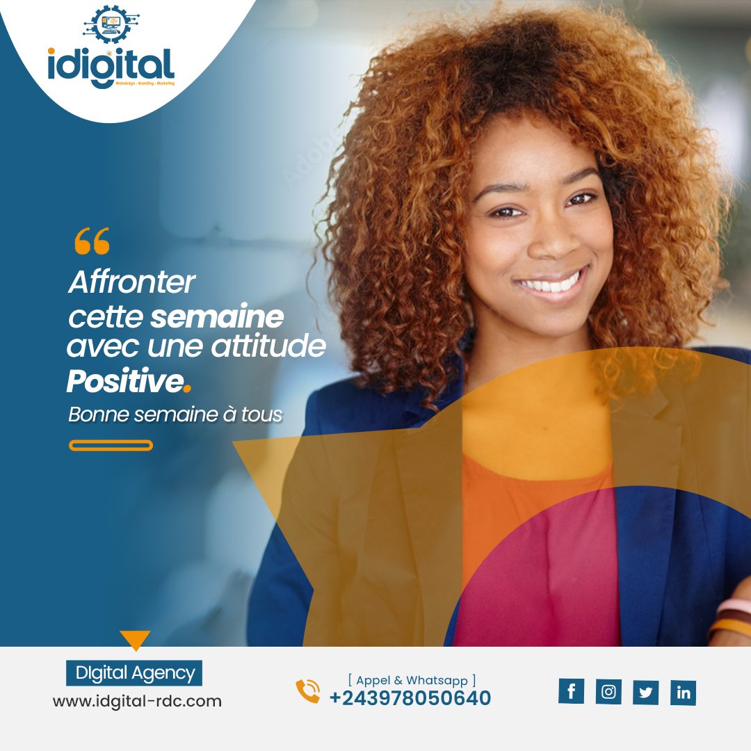 iDigitalCreate's tweet photo. Affronter cette nouvelle semaine avec une attitude positive et une bonne dose de motivation.
BONNE SEMAINE À TOUTES & TOUS
#creativeidigital #iDigital #digitalmarketingagency #socialmediamarketing #website #webdevelopment #marketingdigital #webdesign #graphicdesign https://t.co/AuLjTDvfAp
