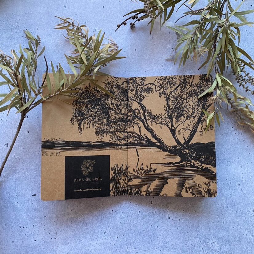 I had the absolute pleasure of working with Write the World Books, donating my River Red Gum artwork to help raise funds to help victims of the recent floods. (See below).
It’s hot off the press. Grab yours for $10. The whole $10 is donated.

writetheworldnotebooks.org/buy/riverredgum