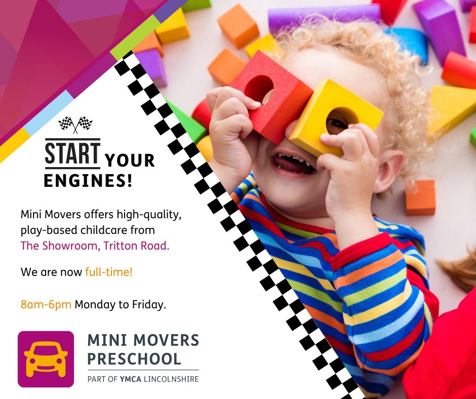 YMCALincs's tweet photo. We are full speed ahead!

Our amazing Preschool 'Mini Movers' is now Full-Time -
Monday-Friday 8am-6pm
🙋‍🚗

To register your child for our top-quality childcare at The Showroom, please contact - childcare@lincsymca.co.uk

#YMCA #theshowroom #preschool #YMCAlincs https://t.co/HzVHCFeOgP