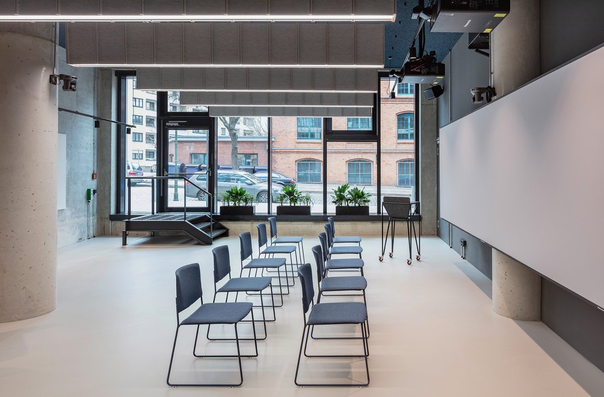 We used acoustic ceiling spray made from recycled denim and cradle to cradle certified for the workshop at <a href="/contentful/">Contentful</a> berlin.

Photography: Koy + Winkel