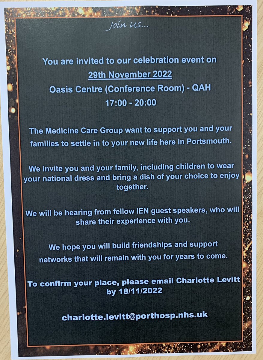 Today our IEN 2021/22 cohort will be hand delivered their celebration event invite from the Med Matron Team. We hope to create strong peer support and leave our team feeling like Portsmouth is now home. #intentionalinclusion #teamMedicine #oneteam @PHU_NHS @emilyjonesmed