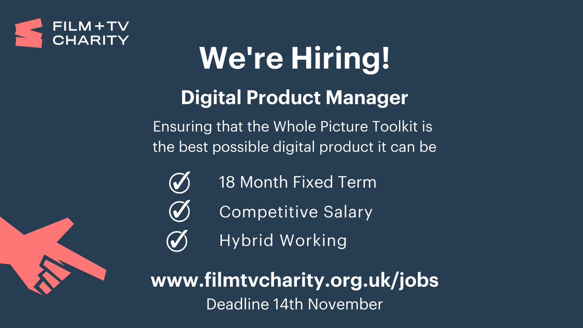Are you collaborative and methodical, and love all things UX design and usability?
 
Check out this role for a Digital Product Manager > eu1.hubs.ly/H025Pqp0 and join our mission to help make the film, TV and cinema industries a healthier, happier place.
 
#WeAreFilmAndTV