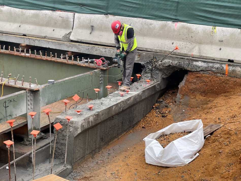 NYSDOT New York City on Twitter "A worker drills holes for the