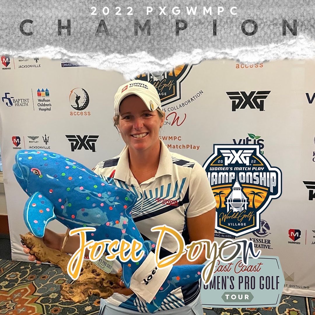Congratulations to <a href="/JoseeDoyon/">Josée Doyon</a> on becoming the 2022 <a href="/PXGWMPC/">PXG Women's Match Play Championship</a> Champion. So happy for her. Hard work paying off.  It's a whale of a trophy, too. <a href="/OceanSole1/">Ocean Sole</a> <a href="/pxg/">Parsons Xtreme Golf</a>
