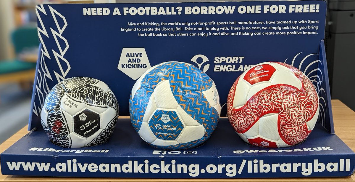 BuryLibraries's tweet photo. Did you know that you can borrow these fantastic @WeAreAKUK footballs from our libraries? They are free and are available now in #Bury, #Prestwich, #Radcliffe and #Ramsbottom. #LibraryBall #Free #LoveLibraries https://t.co/Bo5zElOXtz