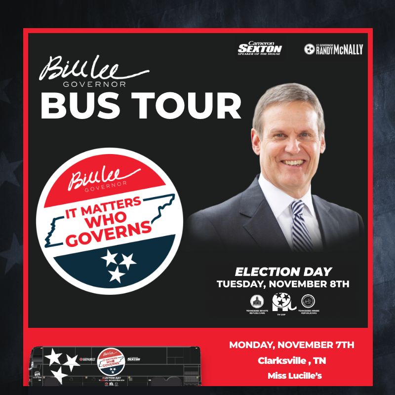 BillLeeTN's tweet photo. Good morning! It’s our last day before the election! I hope you join me at Miss Lucille's in Clarksville to start the day. #TennesseeWorks https://t.co/piCJPgQyws https://t.co/IjOgSdsLxc