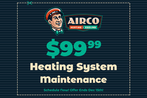 We highly recommend being pro-active on your heating system. Let's face it, it's kinda taken for granted until it breaks. To help ya'll prevent anything unexpected, we offer our heating system maintenance for only $99.99! Schedule now - ends December 15th!