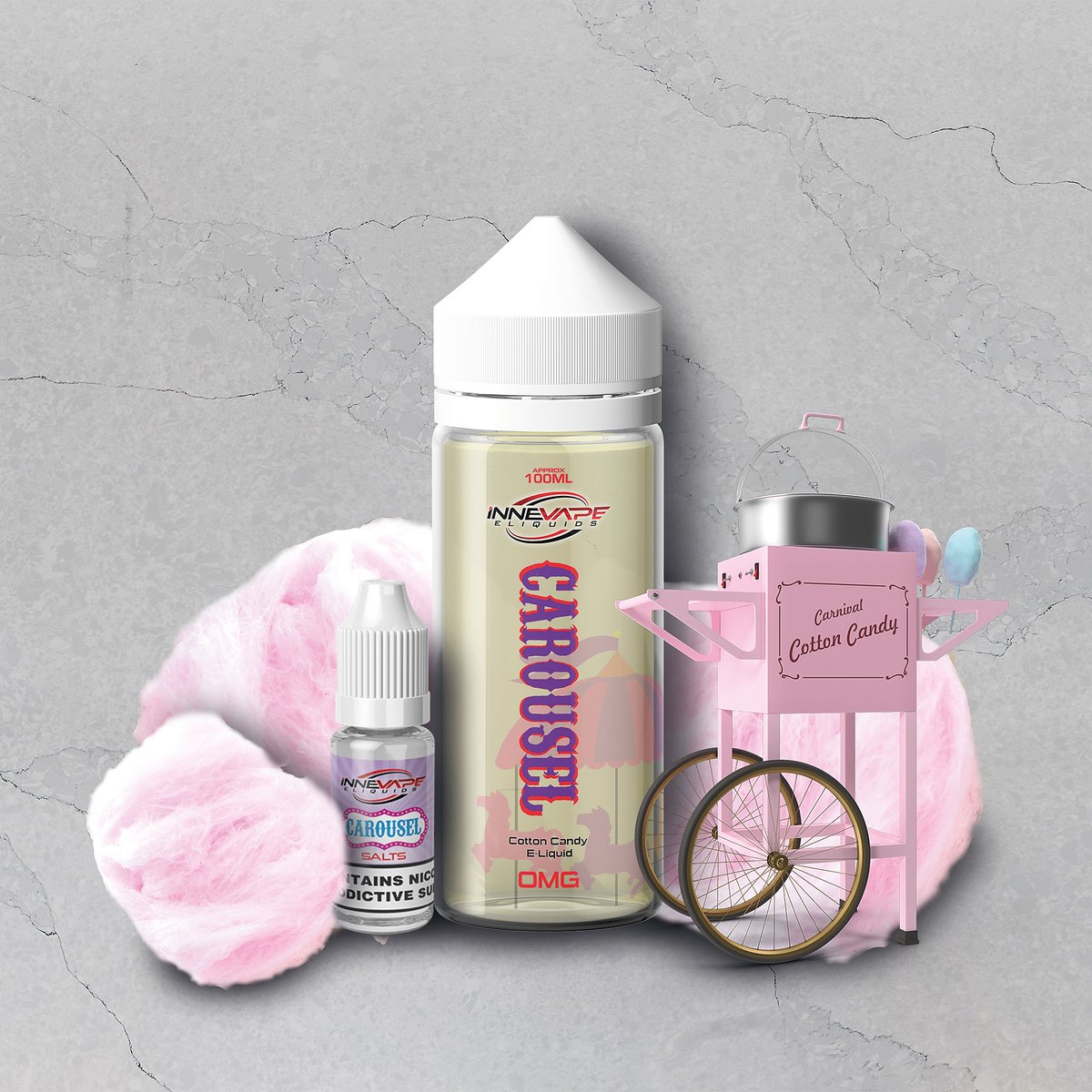 Ride the Carousel to candy floss 💞

innevape.co.uk 
-
#innevape #nicsalt #vape #vaping #eliquid