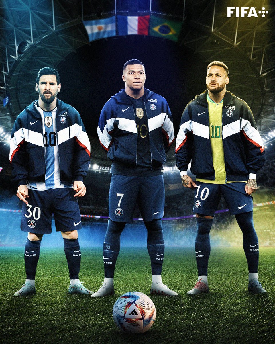 FIFAWorldCup's tweet image. 🅰️ Ligue 1 assist leader: Messi
⚽️ Ligue 1 top scorers: Mbappe &amp;amp; Neymar 

In-form for their club, #FIFAWorldCup ready for their countries 🤝