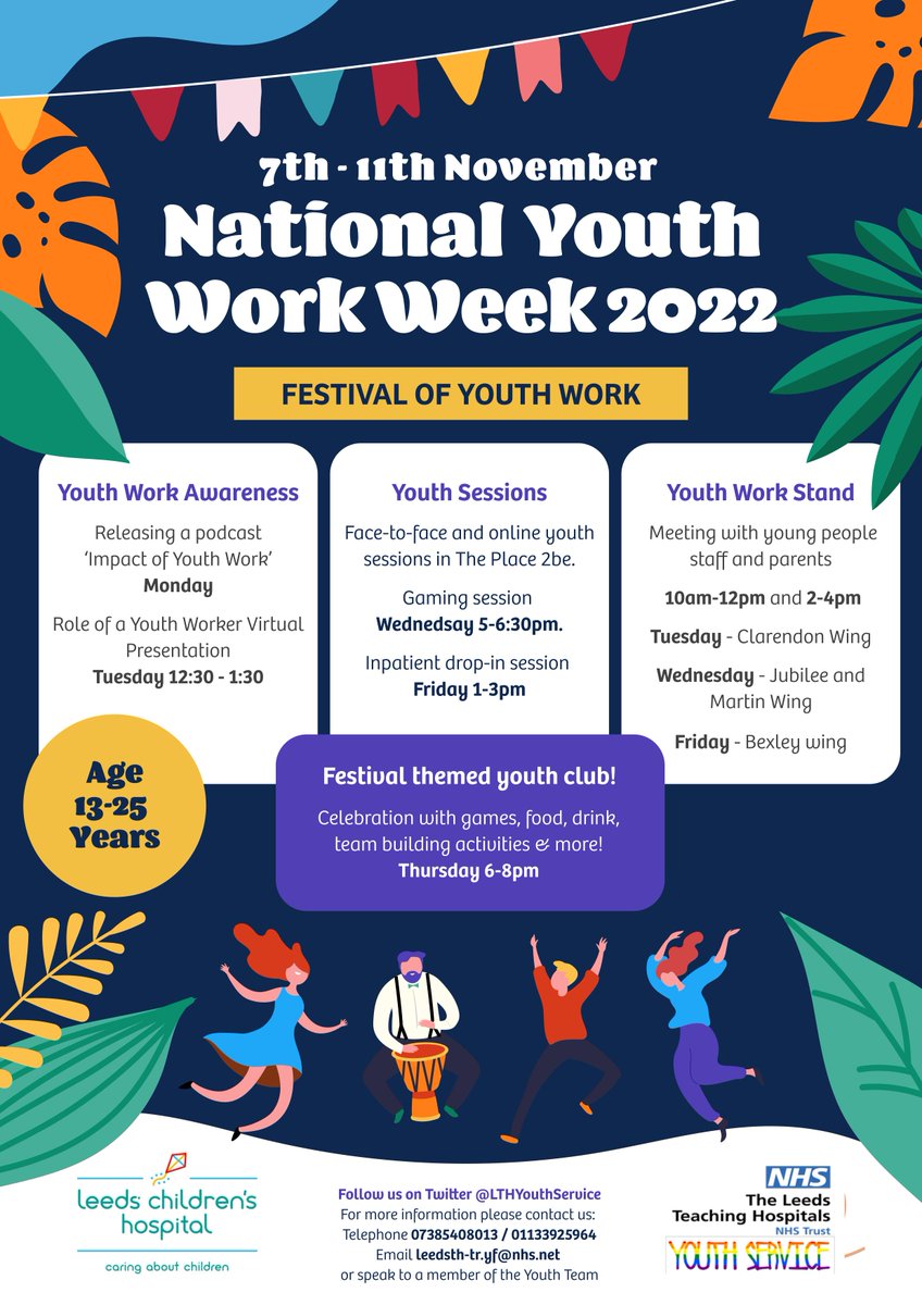 LTHYouthService's tweet photo. It's National Youth Work Week 22. To kick-start our week here's a podcast by Young people about the Impact of Youth Work in healthcare.
See link https://t.co/1QOXyKc7Uv
@natyouthagency @Leeds_Childrens @LeedsHospitals
#YWW22 #YoutWorkWeek #HospitalYouthWork https://t.co/My0pgYvaPW