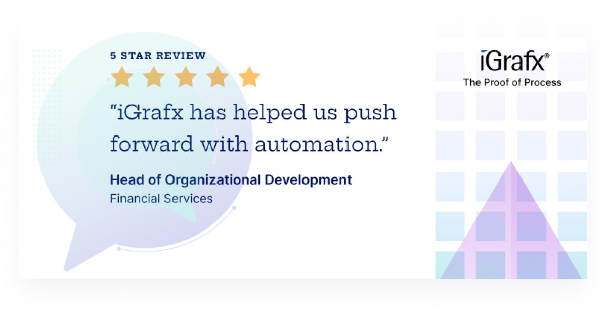 iGrafx's tweet image. BANKING ON PROCESS | Working with the biggest names in the industry to optimize  service delivery, iGrafx helps financial organizations to align process performance to customer satisfaction objectives. Learn about iGrafx solutions today. #theproofofprocess bit.ly/3WKb99Z