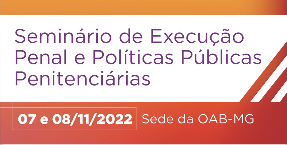 A convite da OAB de Minas Gerais, estarei participando amanhã (08), do Seminário de Execução Penal e Políticas Penitenciárias, onde falarei dos avanços do Sistema Prisional Maranhense, nos últimos 8 anos.