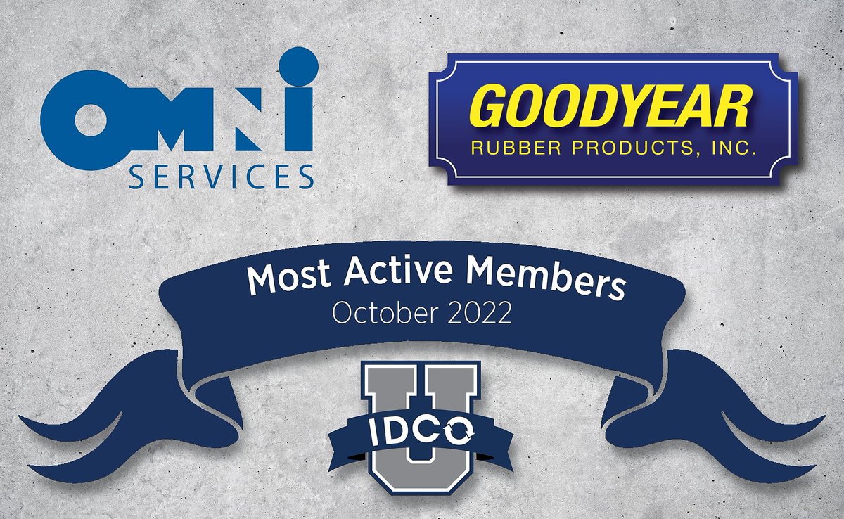 It's a tie! Omni Services and Goodyear Rubber Products, Inc. tied for October's Most Active Member in #IDCOUniversity. Congratulations! We appreciate your participation. 

Log in here: bit.ly/3cT4c3S