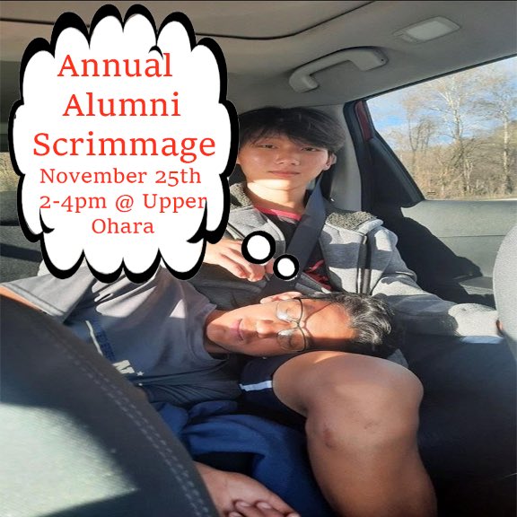 Annual Alumni Scrimmage Friday November 25th from 2-4PM! 

DM us if you have any questions!