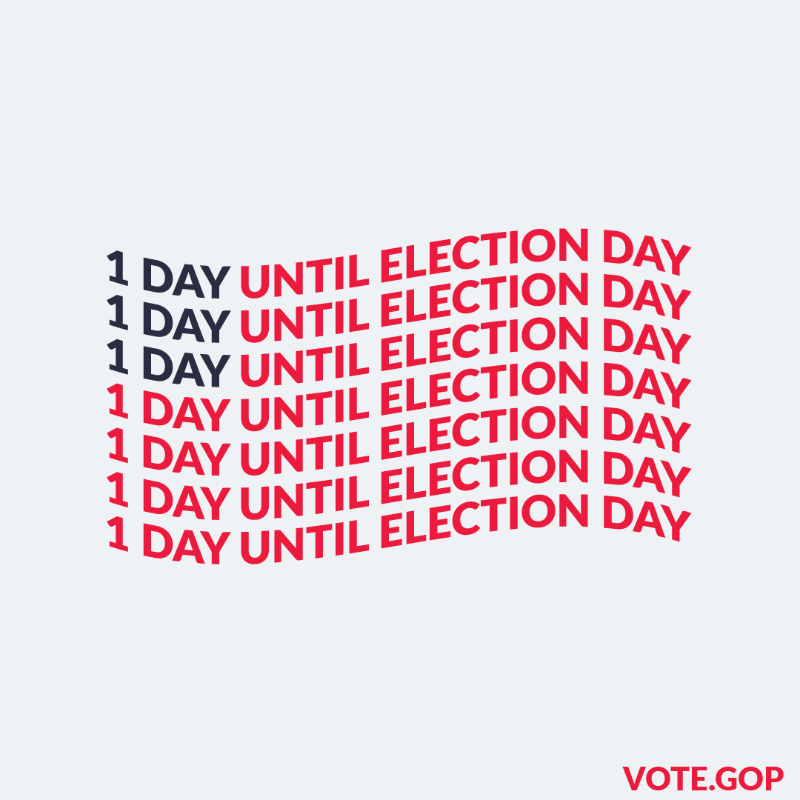 Republicans's tweet photo. ELECTION DAY IS TOMORROW! 

Make sure you have a plan to vote!