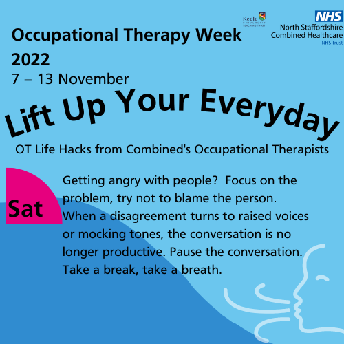 CombinedNHS's tweet photo. Our penultimate #OTLifeHack for Occupational Therapy Week is to take a breath and take a step back from any situation that might make you feel angry😮💨 https://t.co/RJmdIFS8LR