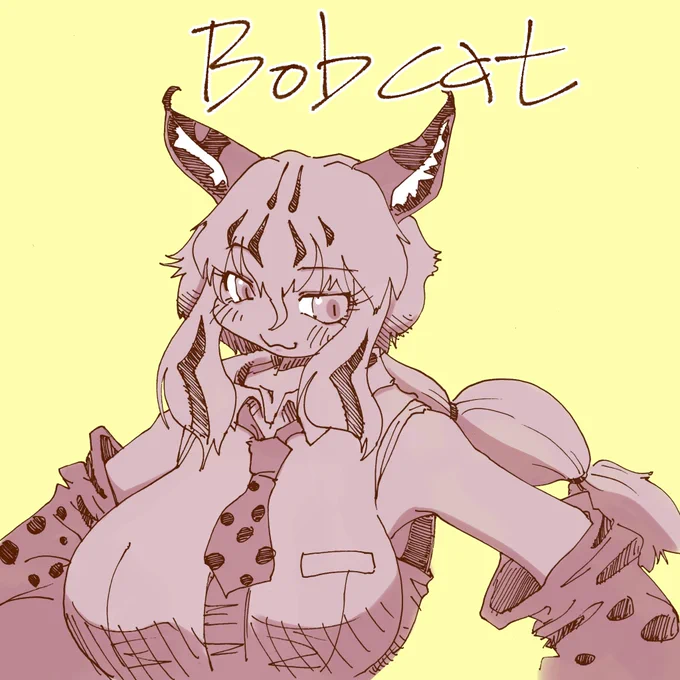 一応、ギャグ顔以外でもボブキャット姉さんを描いてみましたよまぁ、だいぶ適当ですけどね!#けものフレンズ3#手癖でフレンズ 