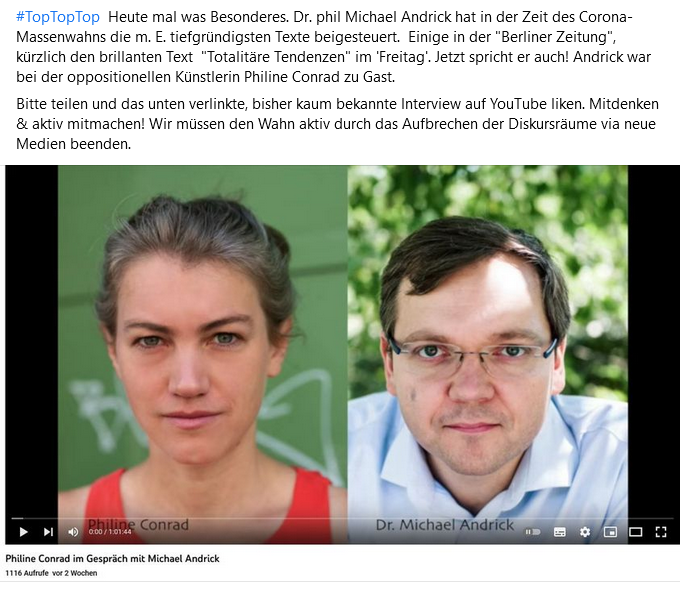 SandraKMeier's tweet photo. Absolutes #Hammerinterview mit Dr. phil Michael #Andrick. Es gibt nichts Besseres gegen den Wahn auf dem Markt.
#Esistvorbei
https://t.co/9WcYsDznH3 https://t.co/VNryO6gTLG