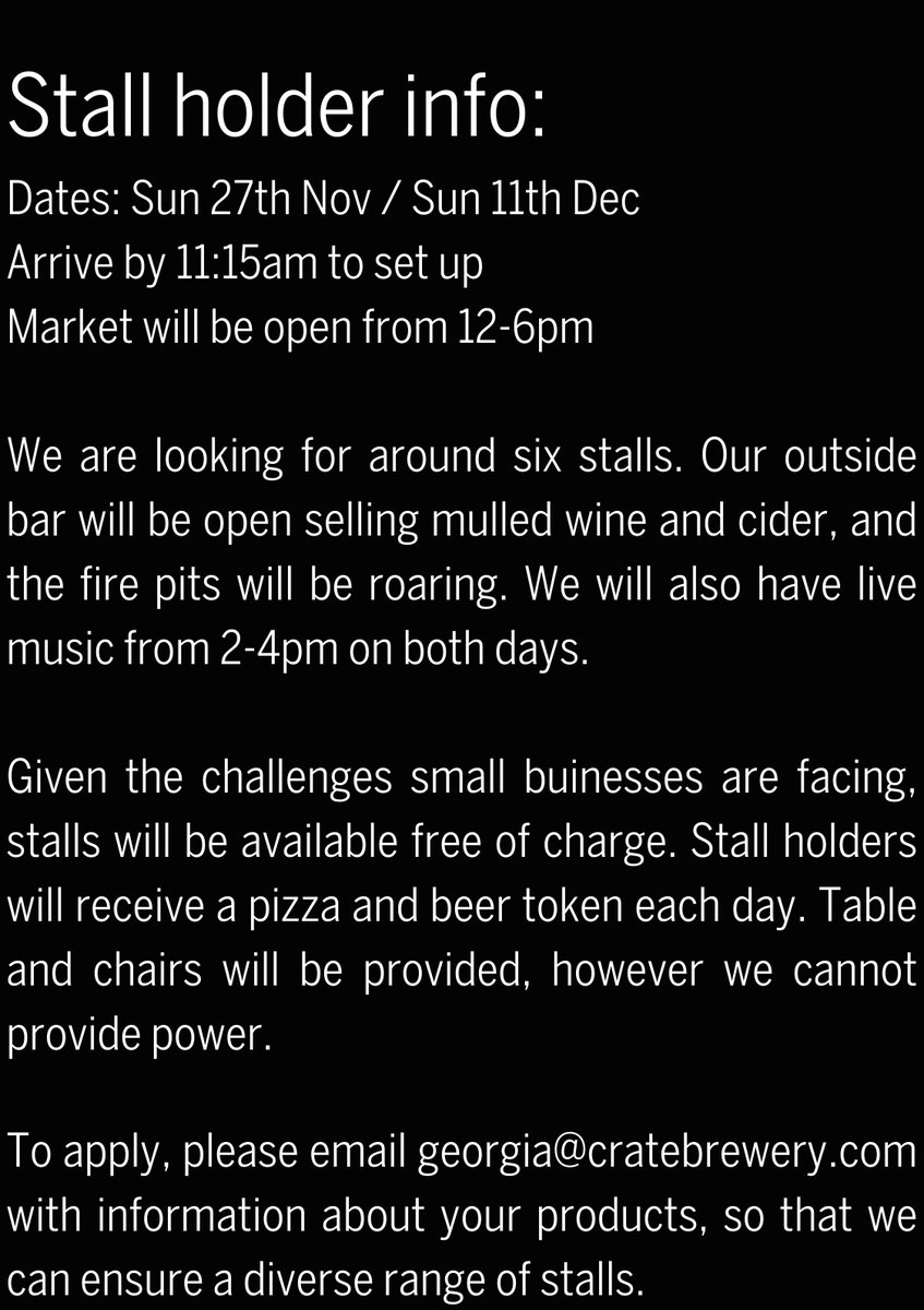 Open call! We are hosting a winter market in the lead up to the festive period. Are you an East London producer or small business looking for a retail opportunity? Get in touch! #makersmarket #hackneywick