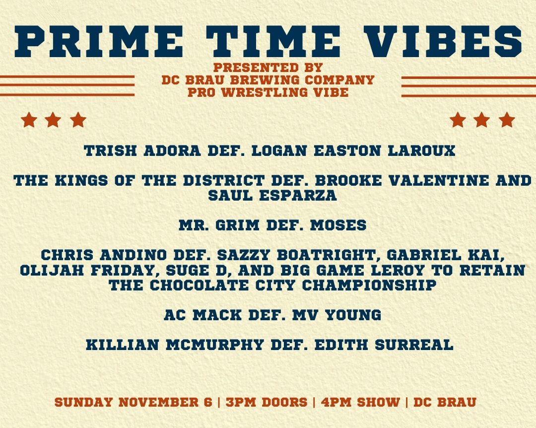 PWVibe's tweet photo. Official #PrimeTimeVIBES results. Thank you to the Grapitol Region for an incredible return.
We will see you in February! More show details TBA at a later time. https://t.co/U3BZccPynp
