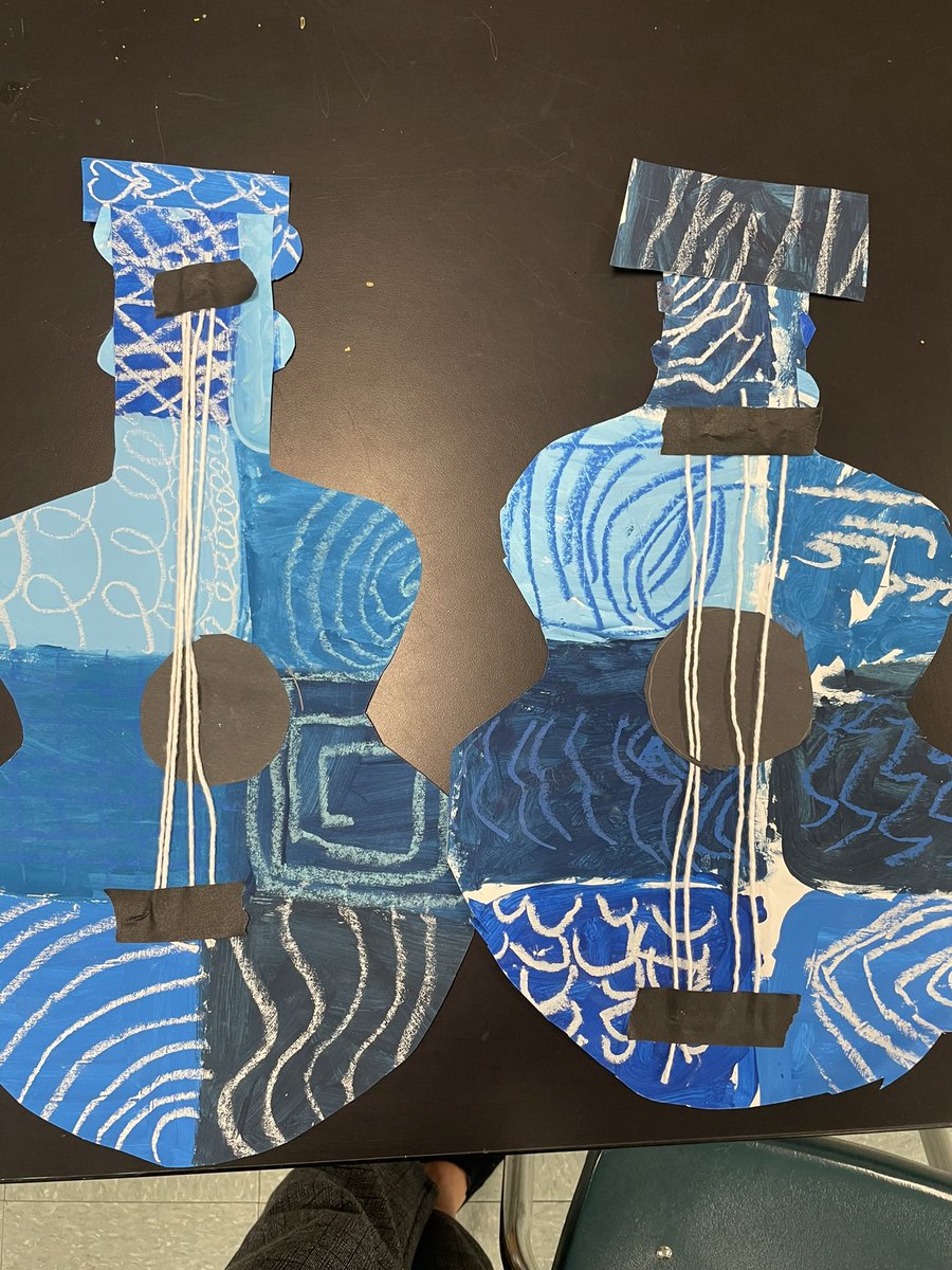 MrsStappteacher's tweet photo. Picasso inspired guitars 🎸 💙@rockenbaughES @Carrollisd https://t.co/BATxBbYzRe