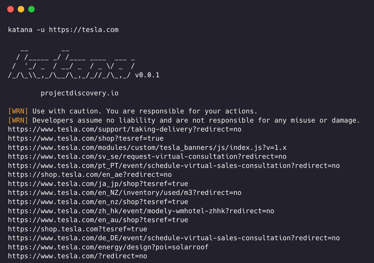 [NEW-PROJECT] 🥳🥳

Katana –– A next-generation crawling and spidering framework.

→ Standard / Headless
→ Customizable Config
→ Scope control
→ Output Filters

GitHub Project –– github.com/projectdiscove…

#hackwithautomation #cybersecurity #crawler #opensource #bugbounty