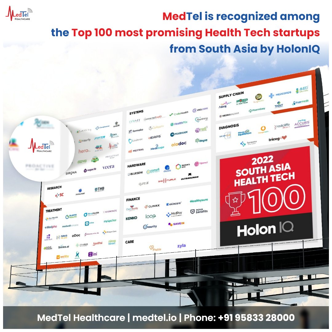 MedTel_Health's tweet photo. To us, every success is just the beginning and indeed a result of our team’s efforts. Achieving such milestones adds fuel to the fire and drives us to make change possible.

#top100healthtechstartups #healthtech #holoniq #medtel #medtelhealthcare #southasiastartups #digitalhealth https://t.co/q6RcQ5RTxR