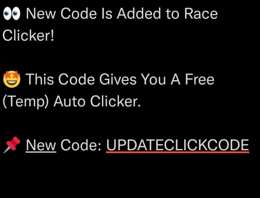 Race Clicker - Roblox Game on X:  / X