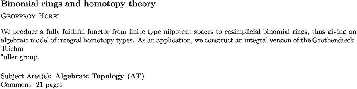math.AT Algebraic Topology arXiv submissions tweet media