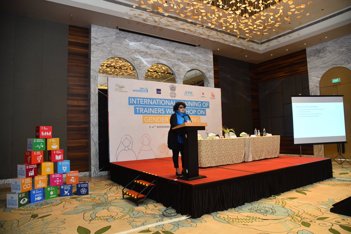 lekhachakrborty's tweet photo. Delivering my talk in the #InternationalTraining on #GenderBudgeting for the senior Government Officials, organised by @unwomenindia,  @MinistryWCD, @ADB_INRM @ADB_HQ &amp; #JFPR . November 2-4, 2022. @UN_Women @lekhachakrborty https://t.co/v8KvL8q52d