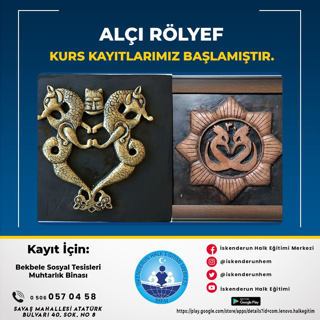 iskenderunhem's tweet photo. Alçı Rölyef kurs kayıtlarımız başlamıştır.

#iskenderunhem #iskenderun #halkeğitimi #hbogm #hatay #alçırölyef https://t.co/EDVBTJP0o5
