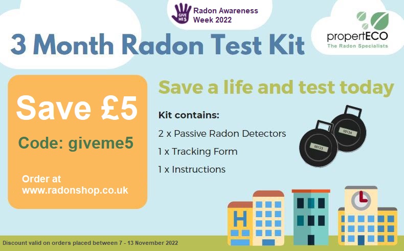 It's UK Radon Awareness Week and to encourage action on radon. we're giving you £5 off radon test kits bought this week. Just head to radonshop.co.uk/3-month-radon-… and use code 'giveme5' #radonaware #giveme5