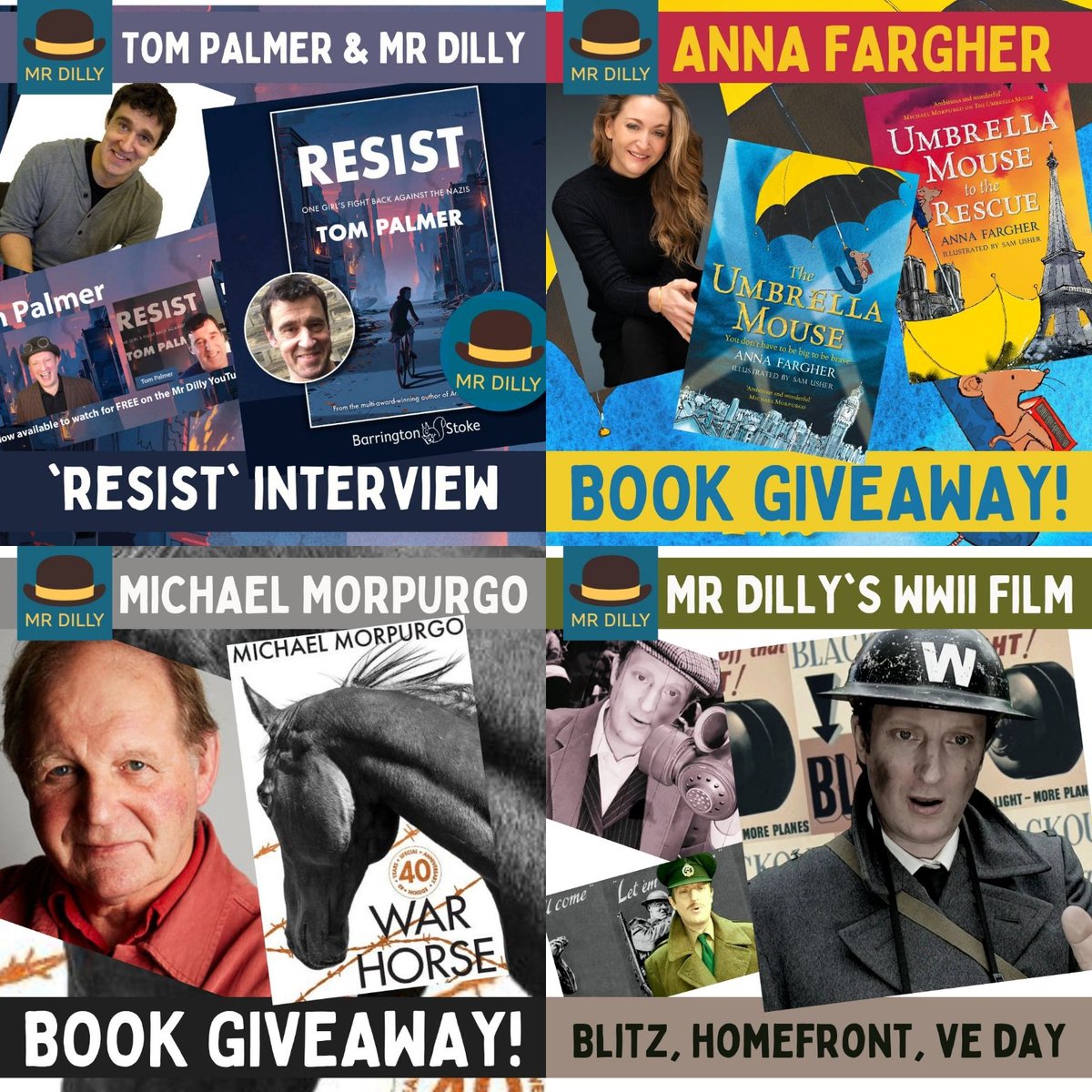 FREE #remembranceday Primary School Resources from Mr Dilly 
<a href="/tompalmerauthor/">Tom Palmer</a> RESIST book launch
<a href="/MichaelMorpugo/">Michael Morpugo</a> WARHORSE #Giveaway <a href="/mrdillypresents/">Mr Dilly | Updates Only</a> WWII Short Film <a href="/AnnaFargher/">Anna Fargher</a> UMBRELLA MOUSE #Giveaway &amp; reading

➡️ DISCOVER HERE tinyurl.com/5x9uvj34

#edutwitter #schools